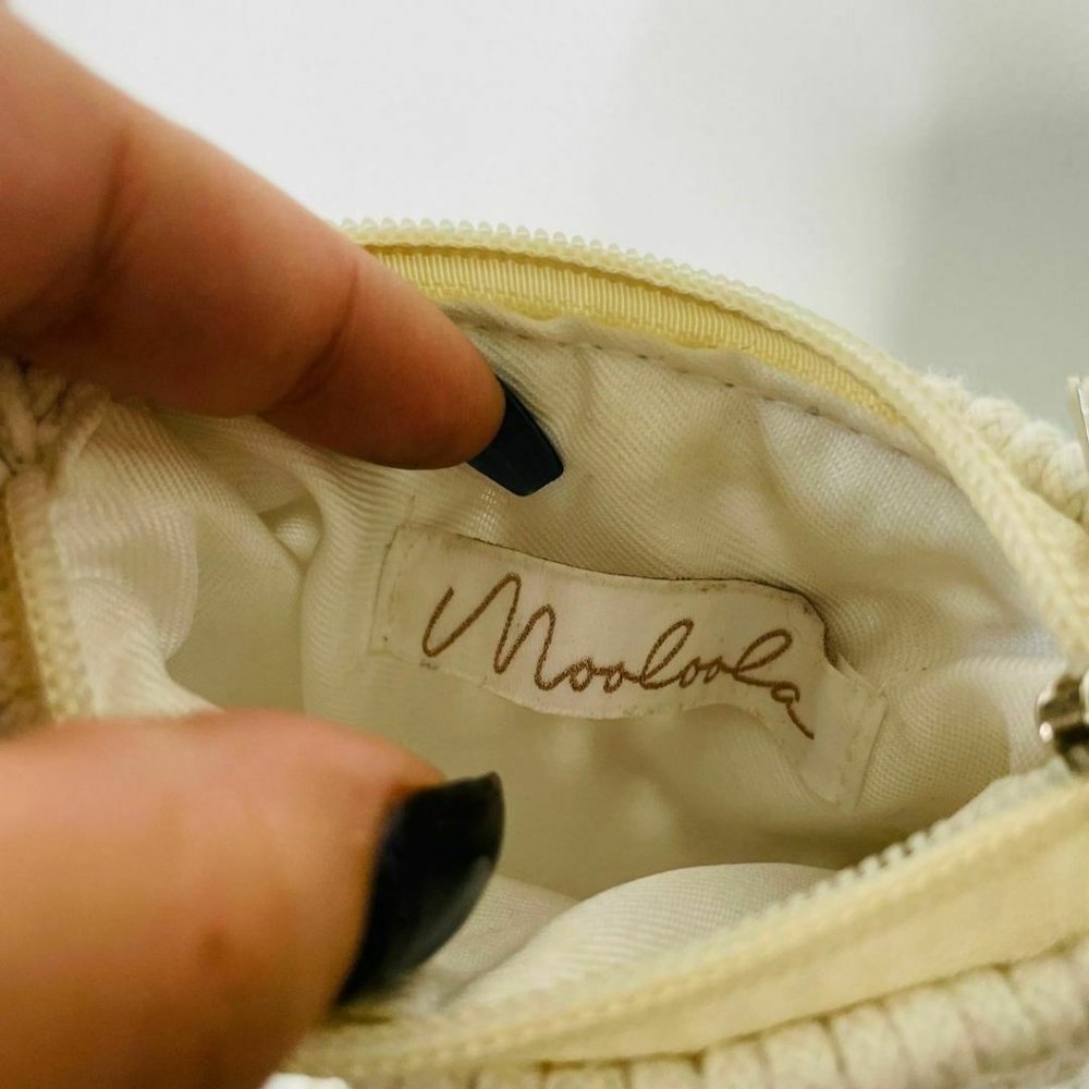 Mooloola Cream Macramé Phone Side Pouch Bag Tassel - Picture 4 of 7